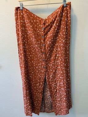 Wild Fable Button Midi Skirt